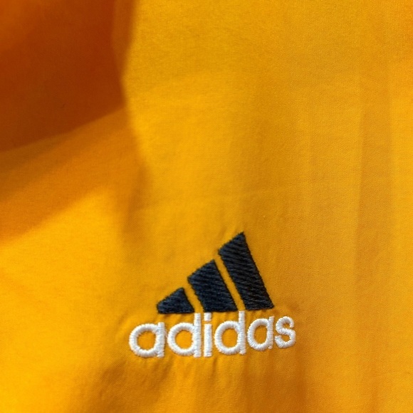 Vintage Adidas 1/4 Zip Sz Large Yellow Windbreaker Track Jacket Oversize Vented - Picture 4 of 10